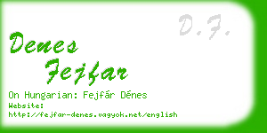 denes fejfar business card